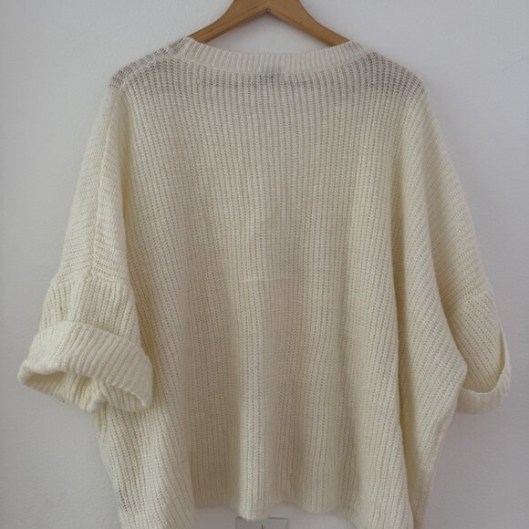 Cream TOBI Oversized Knit Sweater – Chunky Cozy Neutral, Everyday Layer, Size M - Picture 5 of 6